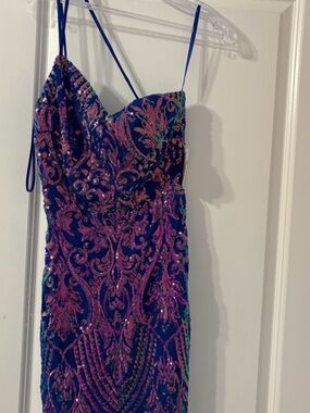 Windsor Purple Dress with Sequin Embroidery